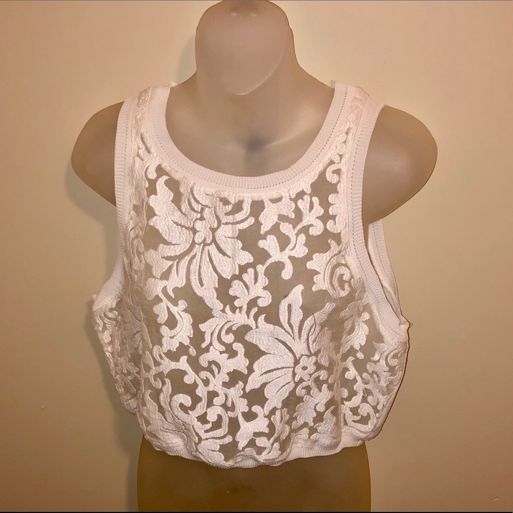 Forever21 Mesh Floral Top